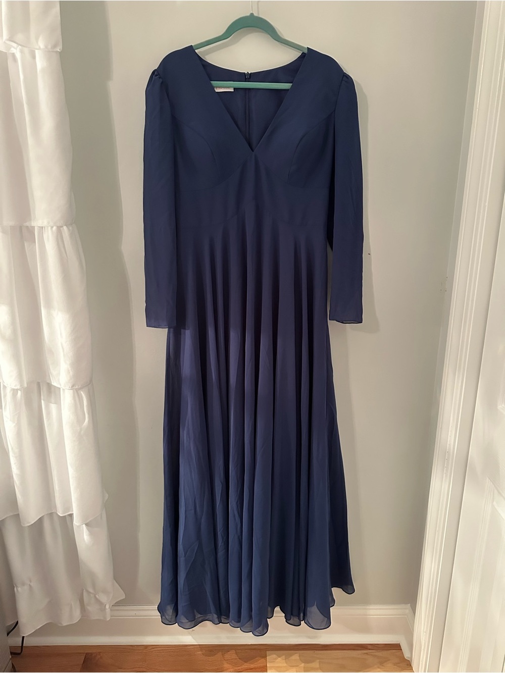 JJs House Navy Long-Sleeve V-Neck Maxi Gown